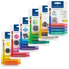 Mix & Match Gelato 4 Colors Set Crayon, Faber-Castell Can be Applied to Paper, Fabric, Canvas and Wood Ideal for Use with Stamps