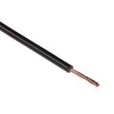 RS PRO Black 1.5 mm² Tri-rated Cable, 30/0.25 mm, 100m