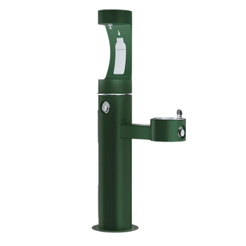 Outdoor ezH2O Bottle Filling Station Pedestal Non-Filtered Non-Refrigerated Evergreen