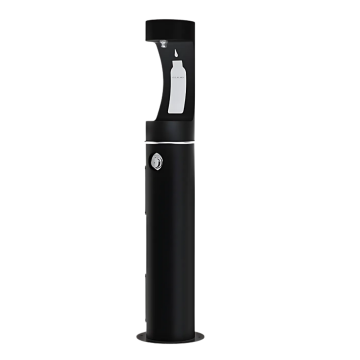 Outdoor ezH2O Bottle Filling Station Pedestal Non-Filtered Non-Refrigerated Black