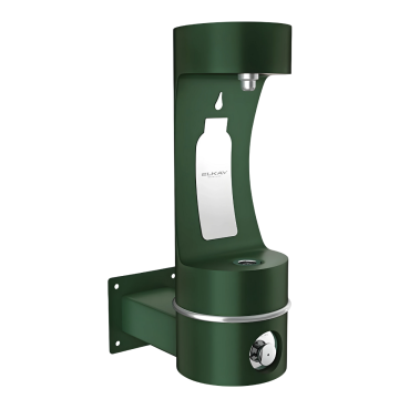 Outdoor ezH2O Single Arm Bottle Filling Station Wall Mount Non-Filtered Non-Refrigerated Evergreen