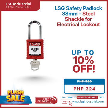 LSG Safety Padlock 38mm – Steel Shackle for Electrical Lockout