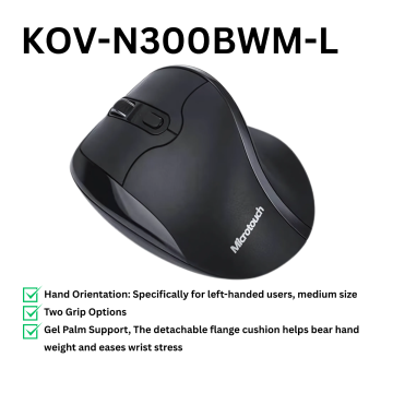 Goldtouch KOV-N300BWM-L Wireless Newtral Ergonomic Mouse (Left-Handed) Medium