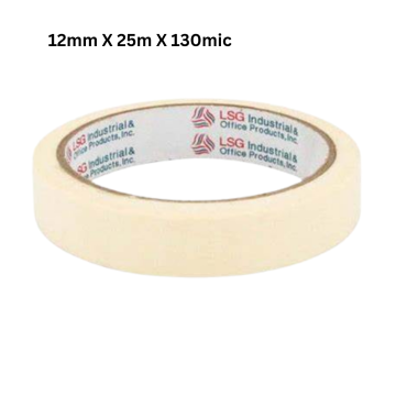 LSG General Purpose Masking Tape Natural Rubber Beige, 12MM*25M*130mic