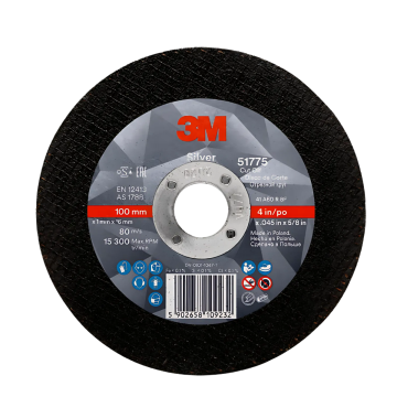 3M Silver Cut Off Wheel 4" x 1mm x 16mm
