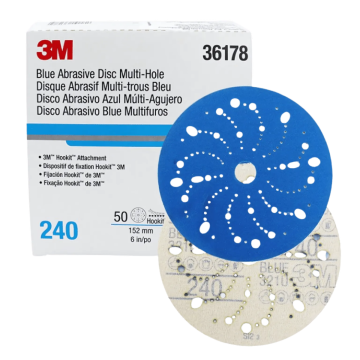 3M™ Hookit™ Blue Abrasive Disc 321U 36178, 6 in, 240 grade