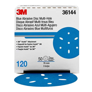 3 M™ Hookit™ Blue Abrasive Disc Multi-hole 36144, 3 in, 120 grade