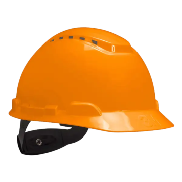 3M Hard Hat H-706SFV-UV, Orange, 4-Point Ratchet Suspension, Vented
