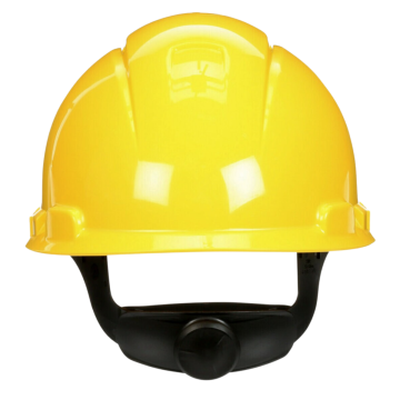 3M Hard Hat, Yellow 4-Point Ratchet Suspension H-702V