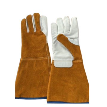 LSG Welding gloves m/o white cow Grain and Yellow Cow Split Suede Leather Kevlar level 5