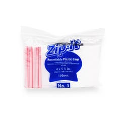 Resealable Plastic Bags 100's,  Zip-It No.5 For Storing