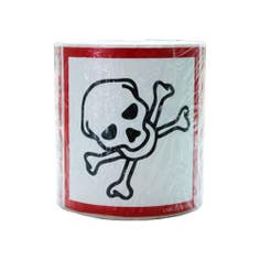 Skull & Crossbones GHS Toxic Label, (Ghis0101) Pvcf,101Mm X 101M (100Pcs Per Roll)