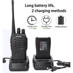 Interphone Two Way Radio Walkie Talkie 5W 16Ch 400-470MHz with Earpiece (Black), Baofeng BF-888s for communication use
