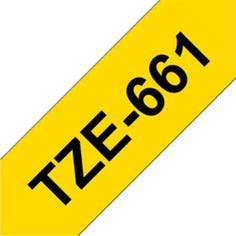 1.5 inch Black on Yellow P-Touch Tape, Brother TZE-661 for home and office use