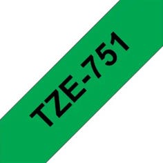 LM Tape Compatible 1" Black on Green P-Touch Tape 24mm, Brother TZE-751 for home and office use